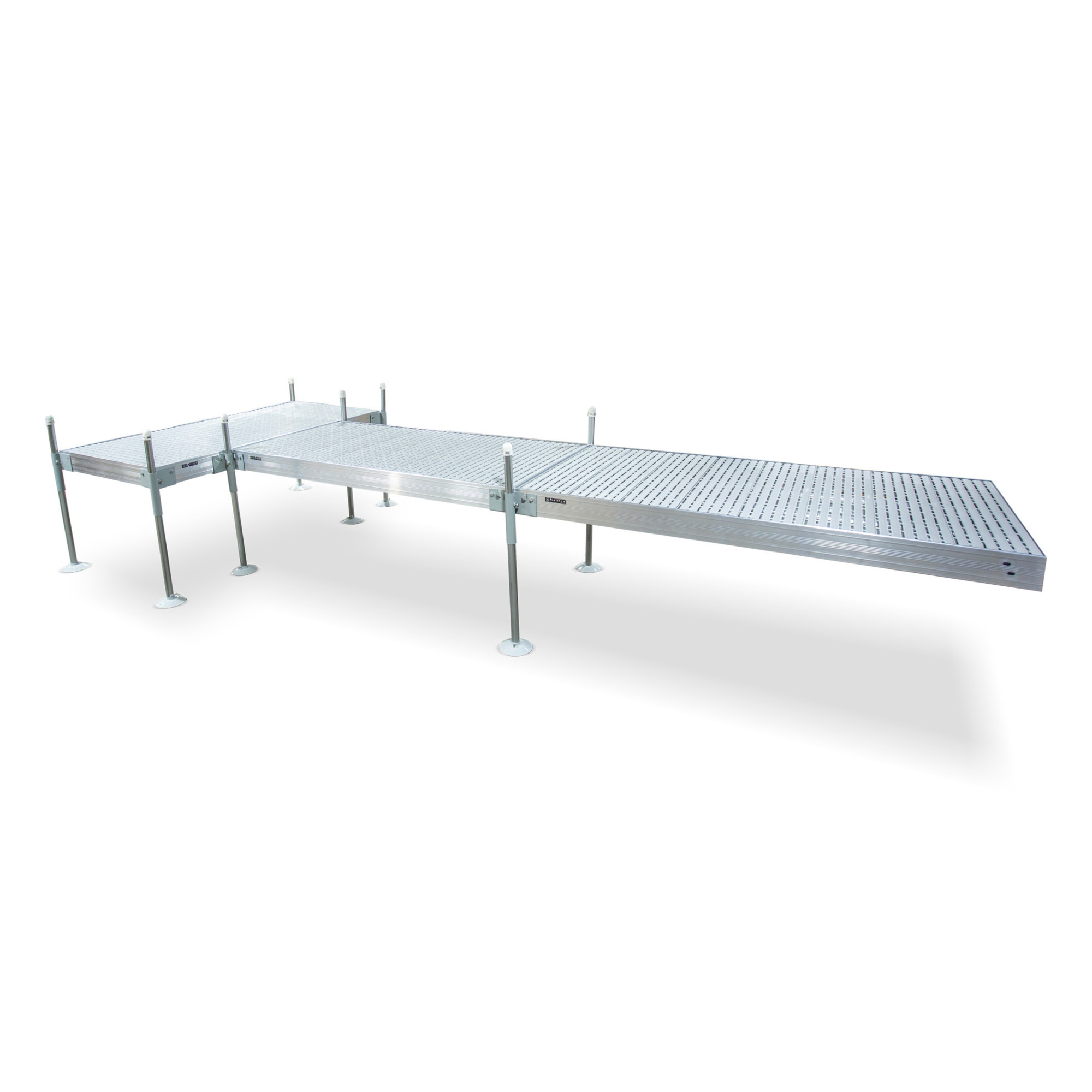 Tommy Docks T-Shaped Titan Platinum Dock - 20ft., Aluminum Frame, UV-Protected Skid-Resistant Titan Decking, Model# TDTAT-40023